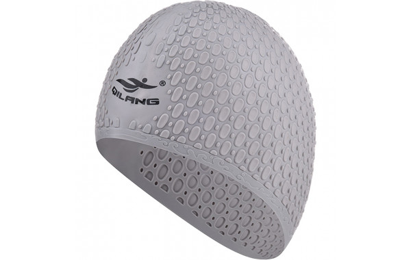 Шапочка для плавания силиконовая Bubble Cap (серая) Sportex E41546 600_380