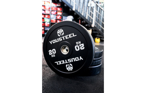 Диск EVO BUMPER PLATE 20кг YouSteel черный 600_380