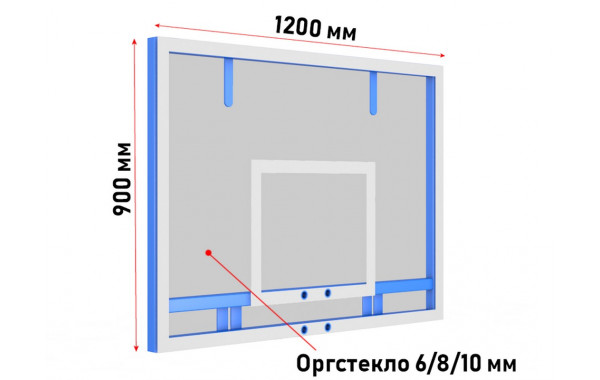 Щит баскетбольный тренировочный Glav из оргстекла 6 мм 01.202-1 600_380