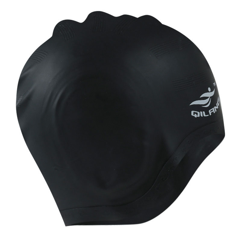 Шапочка для плавания силиконовая анатомическая (черная) Sportex E41551 800_800