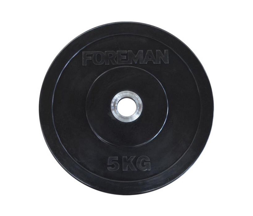 Диск олимпийский Foreman D50 мм 0,5 кг бампированный обрезиненный FM\BM-0,5KG черный 819_700