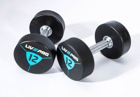 Гантели в уретане 34 кг Live Pro Premium Urethane Dumbbells LP8000-34 450_314