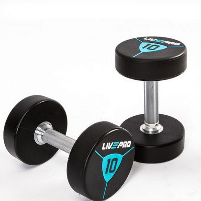 Гантели в уретане 16 кг Live Pro Premium Urethane Dumbbells LP8000-16 800_800