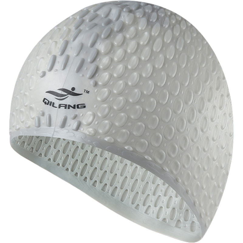 Шапочка для плавания силиконовая Bubble Cap (серебро) Sportex E41537 800_800