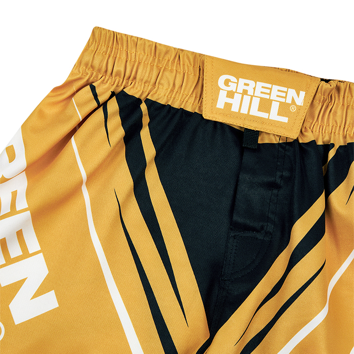 Шорты Green Hill MMA SHORT IMMAF approved MMI-4022, черно-золотой 700_700