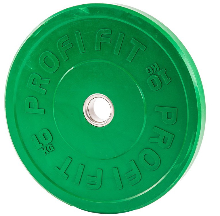 Диск для штанги каучуковый, цветной, d51 10кг Profi-Fit 765_749