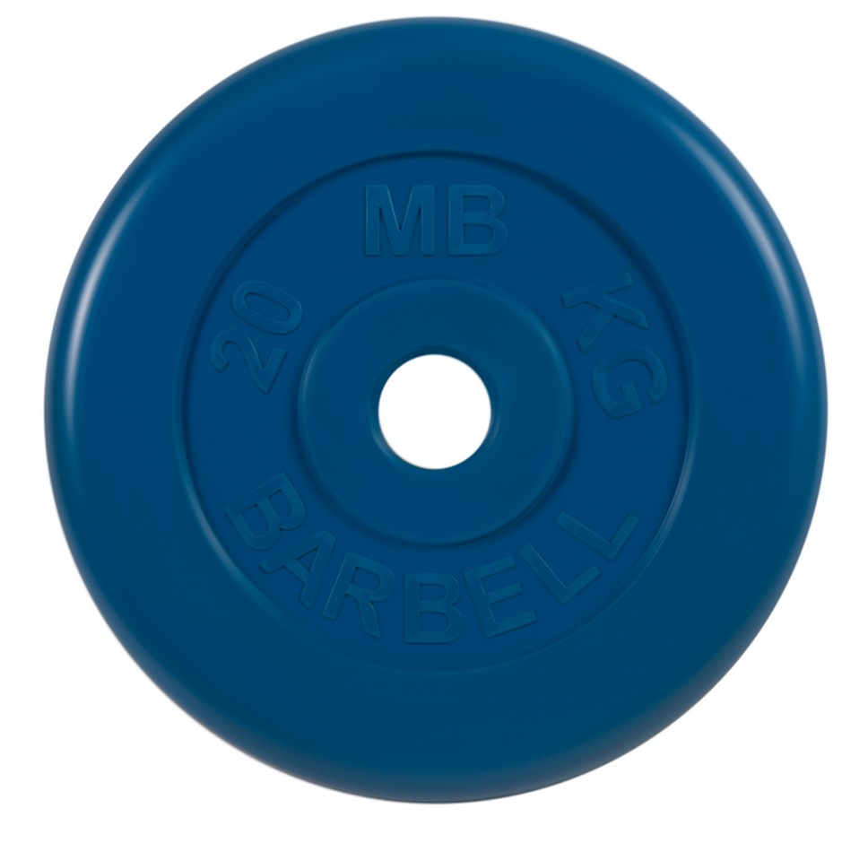 Диск обрезиненный d51мм MB Barbell MB-PltC51-20 20кг синий 968_950