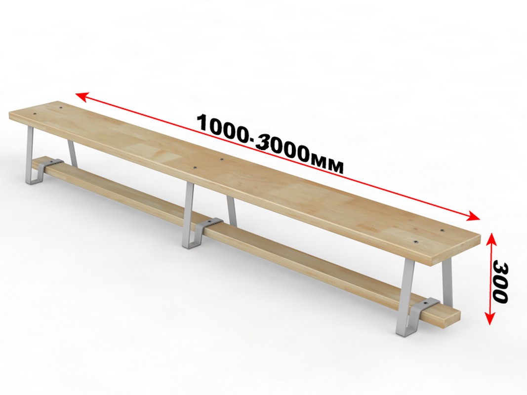 Скамейка гимнастическая с металлическими ножками Glav 04.300.1-2000 Длина 200см 1067_800