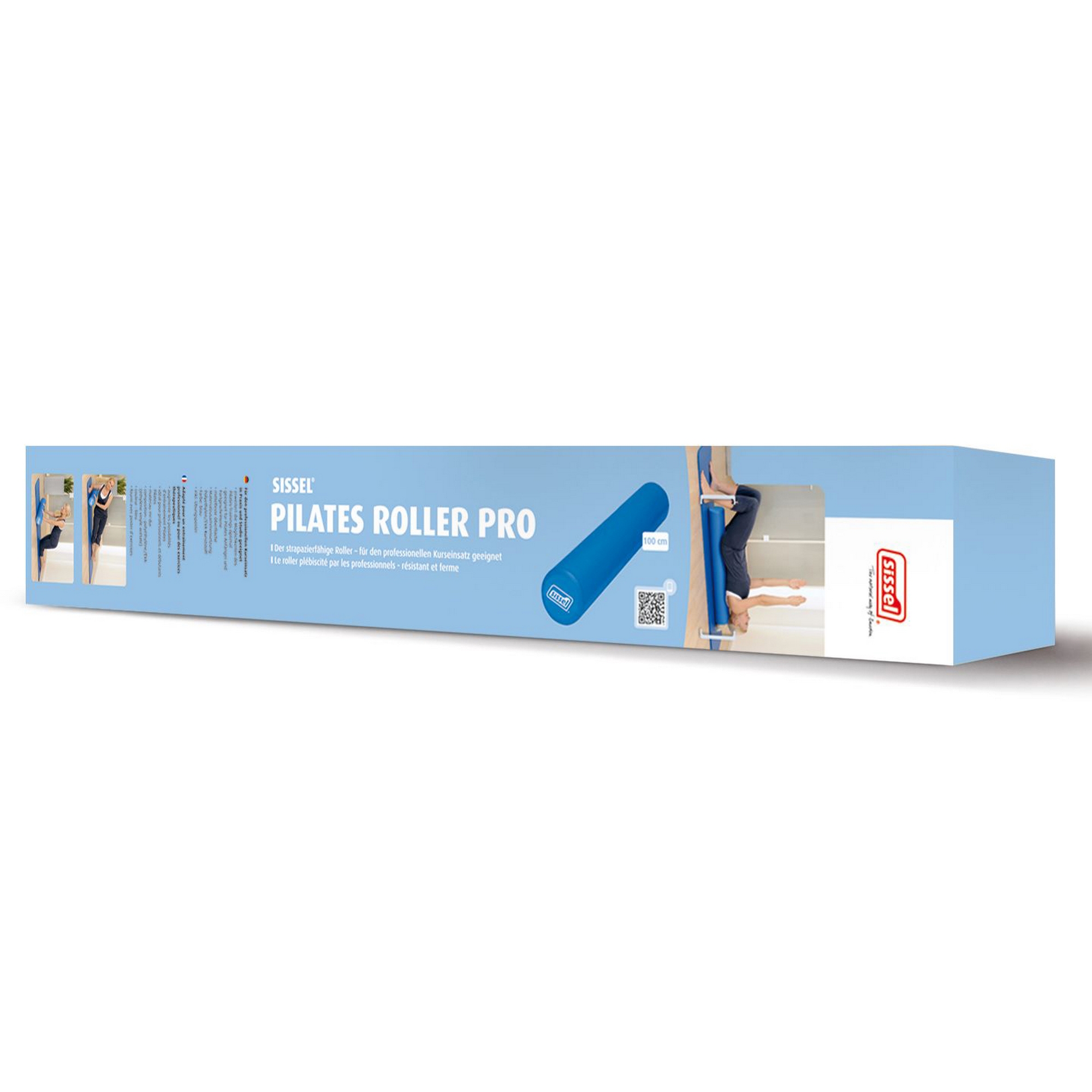 Массажный ролик SISSEL Pilates Roller Pro 310.011 жесткий, синий 2000_2000