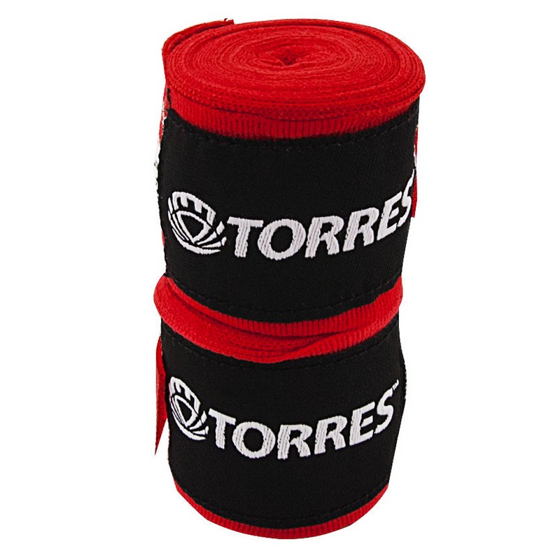 Бинт боксерский эластичный Torres PRL62018R, длина 2,5 м, ширина 5 см, 1 пара, красный 800_800