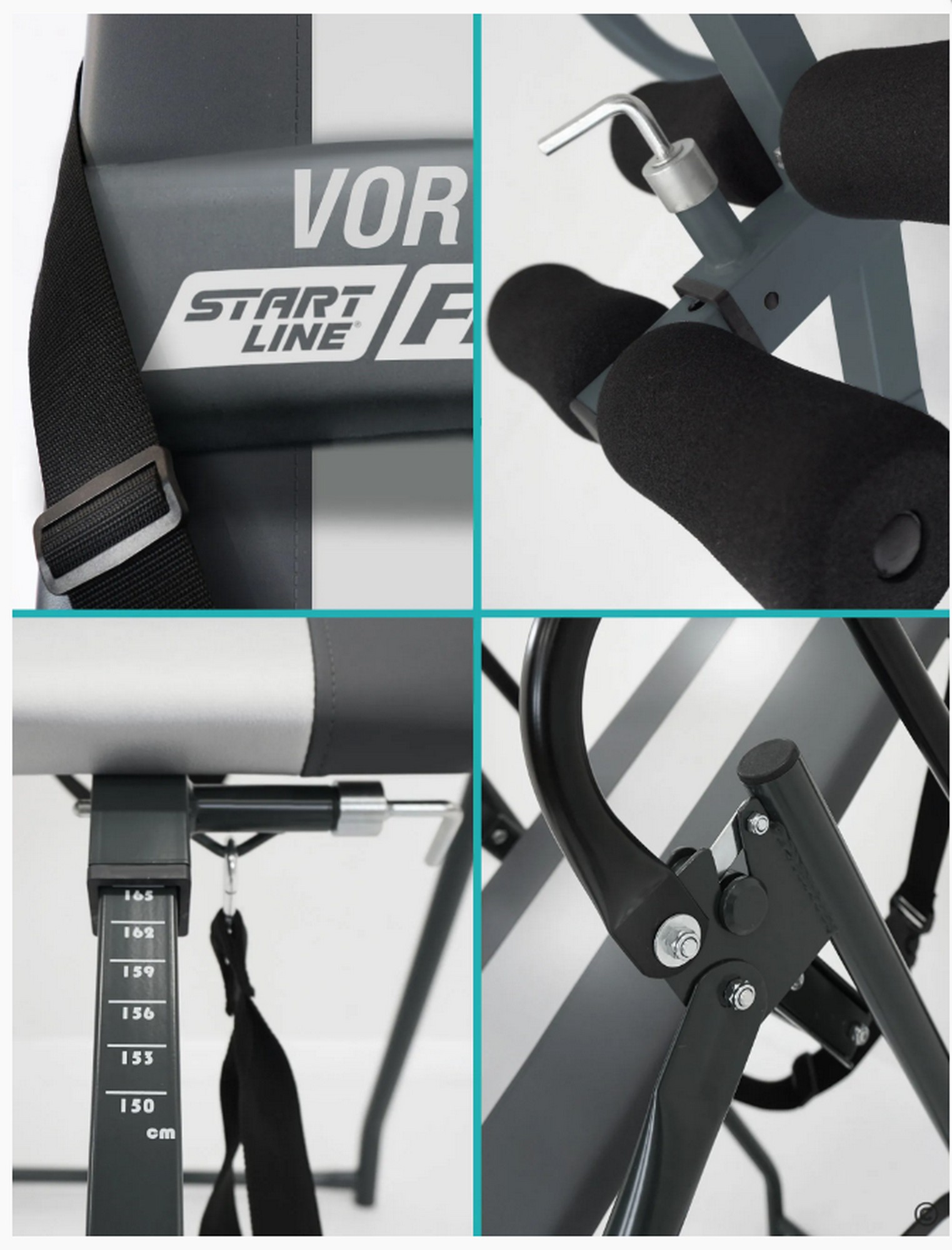 Инверсионный стол Start Line Vortex с подушкой SLFIT03-GS серо-серебристый 1523_2000