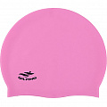 Шапочка для плавания силиконовая взрослая (розовая) Sportex E41564 120_120